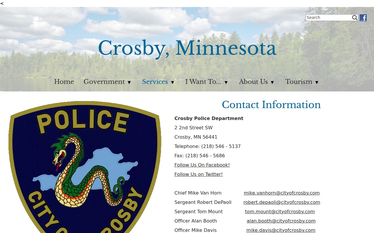 Crosby Police page behind Crosby warrant records and probable cause questions